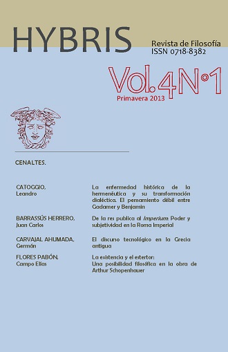 Portada del volumen 4, número 1, año 2013